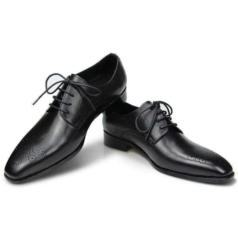 Fashion Wedding Business Men's Dress Shoe Luxury Black Customized Formal Suits Footwear Breathable Lace Up Man's Leather Shoe High Grade