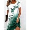 Women's Flower Print Daily Comfort Short Sleeve Dress Casual Breathable Casual Dresses