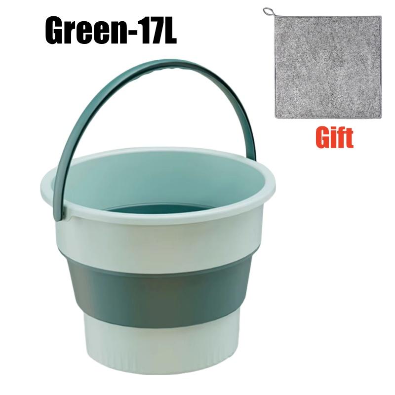 Portable Collapsible Bucket Multifunctional Thickened Silicone Bucket for Car Washing Fishing Camping Outdoor Water Container