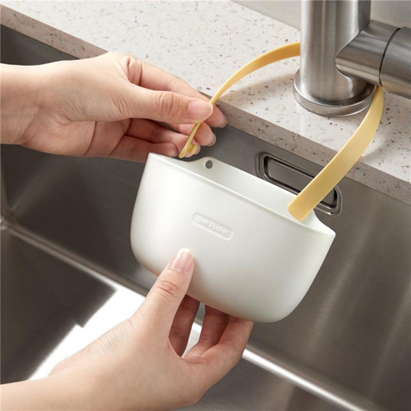 Kitchen Sink Pocket Sponges Holder For Bathroom Soap Dish Drain Water Basket Drying Rack Accessories Storage Organizer