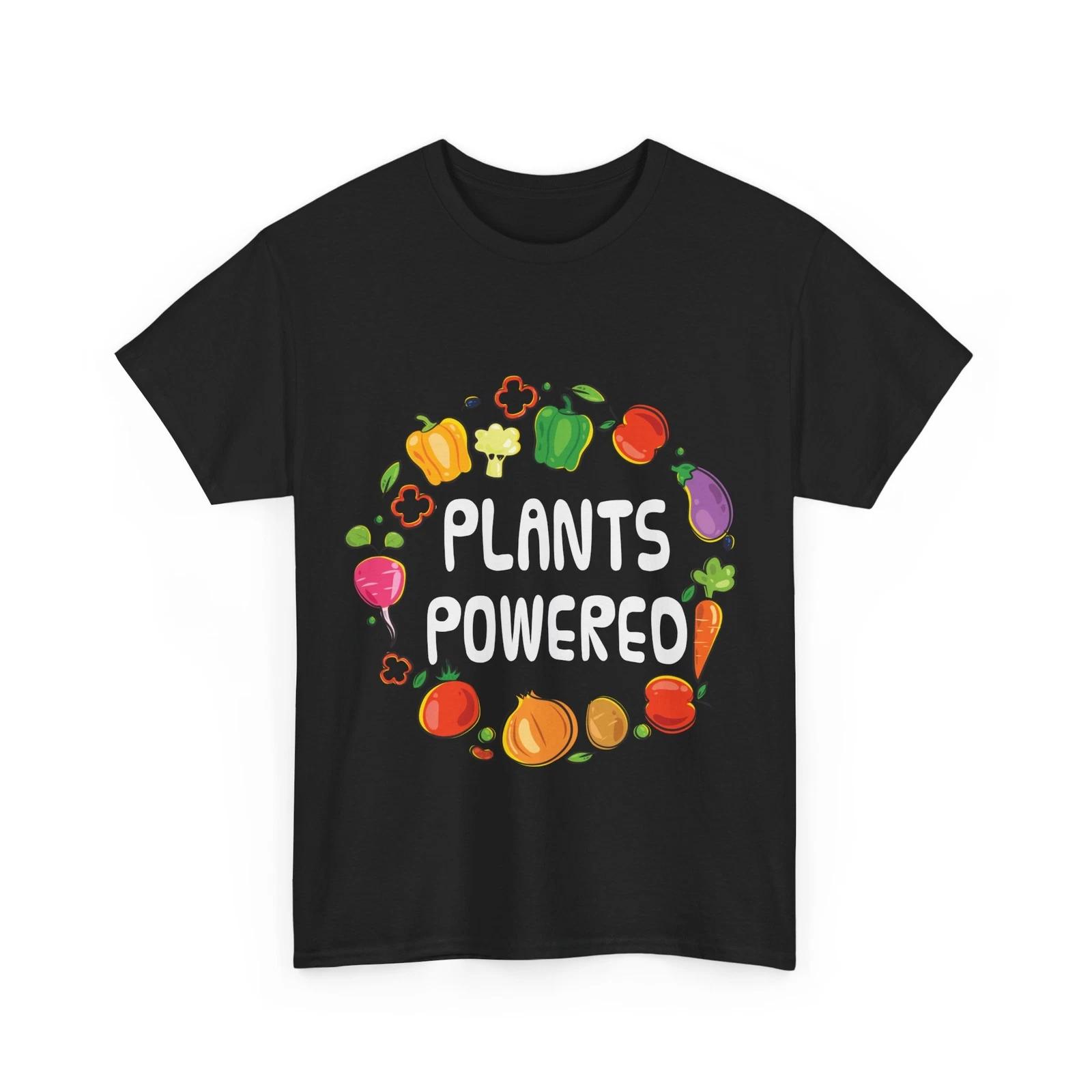 Vegetarian Shirt, Plant Powered Vegan Food Lovers Women Men Cute Shirt 3XL