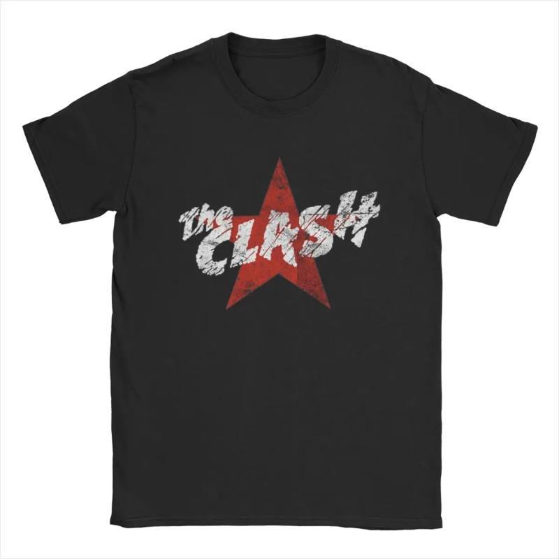 Vintage Tričko The Red Star Clash Pánské Kulatý Výstřih 100% Bavlna Tričko Krátký Rukáv Tričko Nápad na Dárek Topy