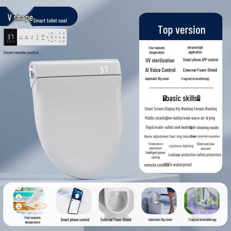 Smart Automatic UV Heated Toilet Seat Cover with Instant Heating & Temperature Control for Home Use