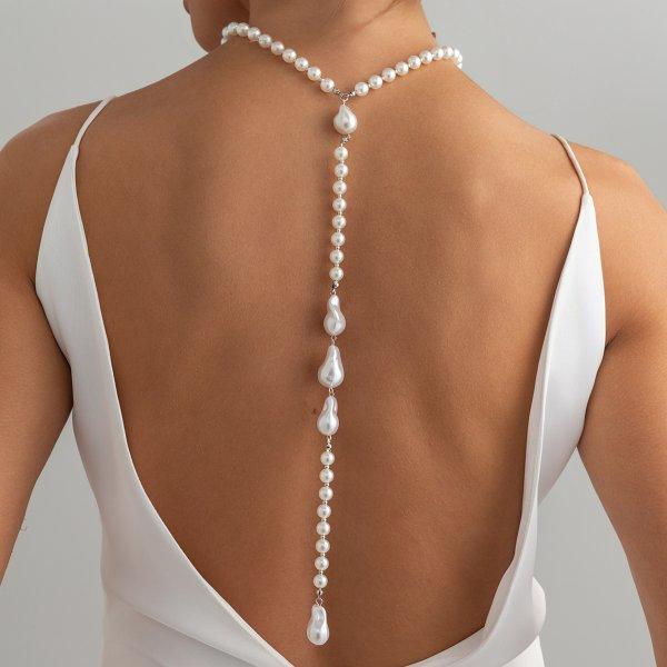 New Butterfly Back Drop Chain Necklace For Women Elegant Long Backless Tassel Necklace Wedding Beach Party Vacation Jewelry