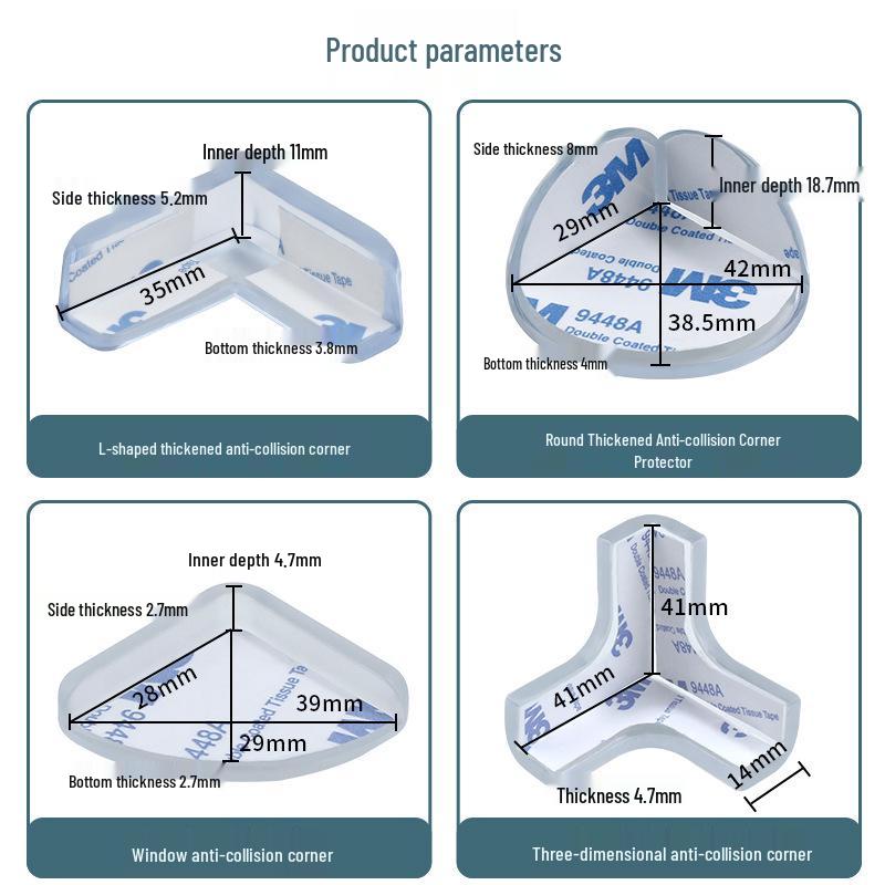 Silicone Soft Anti-Collision Corner Protector for Glass Tables - Thickened T-Shaped Right Angle Cover for Children