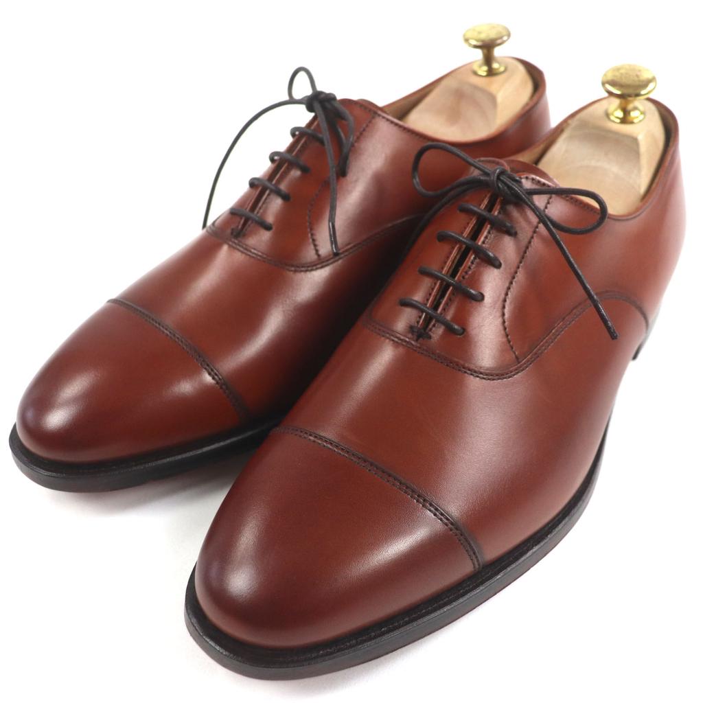 Pristine CROCKETT&JONES Leather shoes CONNAUGHT 236 Last Brown leather mens 7.5 Used