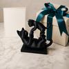 3D Printed Cat Figurine Black Figurine, Modern Kitten Statue, Animal Shape Office Desk Figure Decoration for Home Office, Gift Lovers