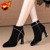 Fashion Suede Soft Booties Pointed Toe Heeled Y2k Footwear Woman Short Shoes Chic and Elegant Designer Luxury Pu Ankle Boots for Women