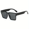 Women Oversized Square Retro Sunglasses Neon Green Accents Lightweight Plastic Frame Decorative Lenses Street Style