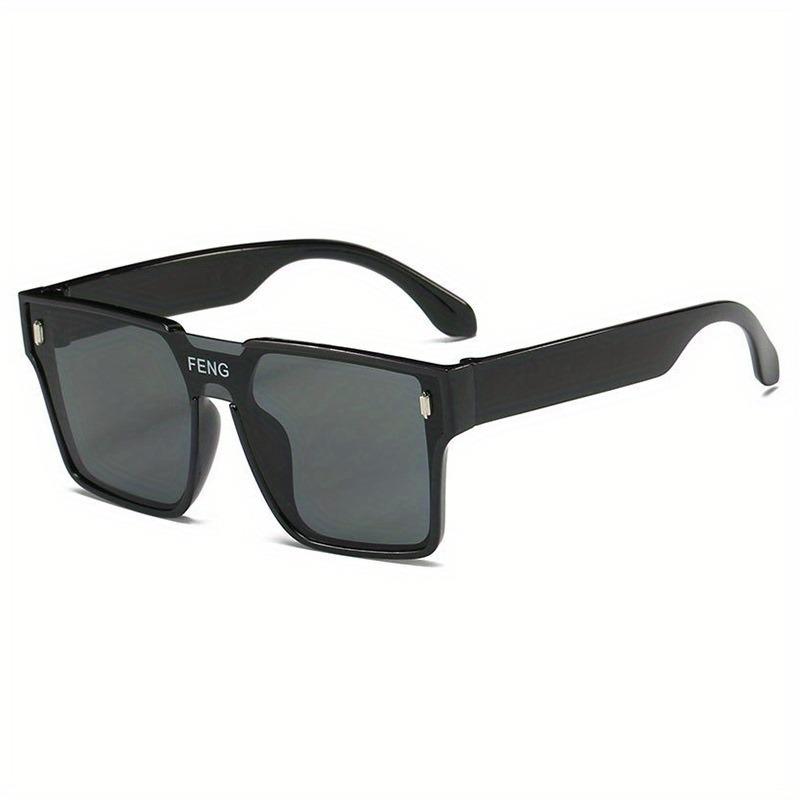 Women Oversized Square Retro Sunglasses Neon Green Accents Lightweight Plastic Frame Decorative Lenses Street Style
