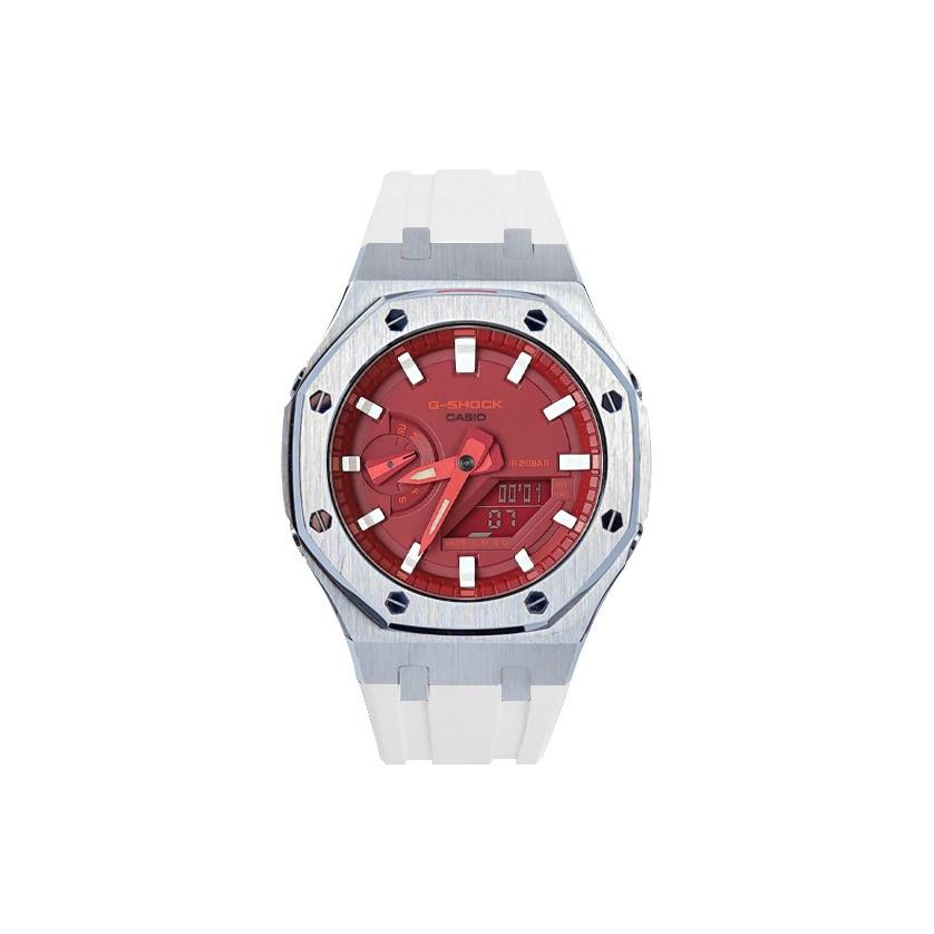 Casio Unisex Liquid Crystal/Analog Dual Display Series 48.5mm Red Watch GA-2100-4A-
