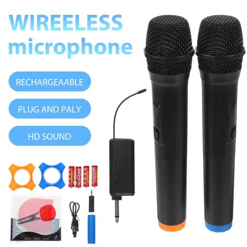 Abaodam Cordless Microphone, Handheld Microphone with Receiver, Rechargeable Microphone, Singer Microphone, 1 Set