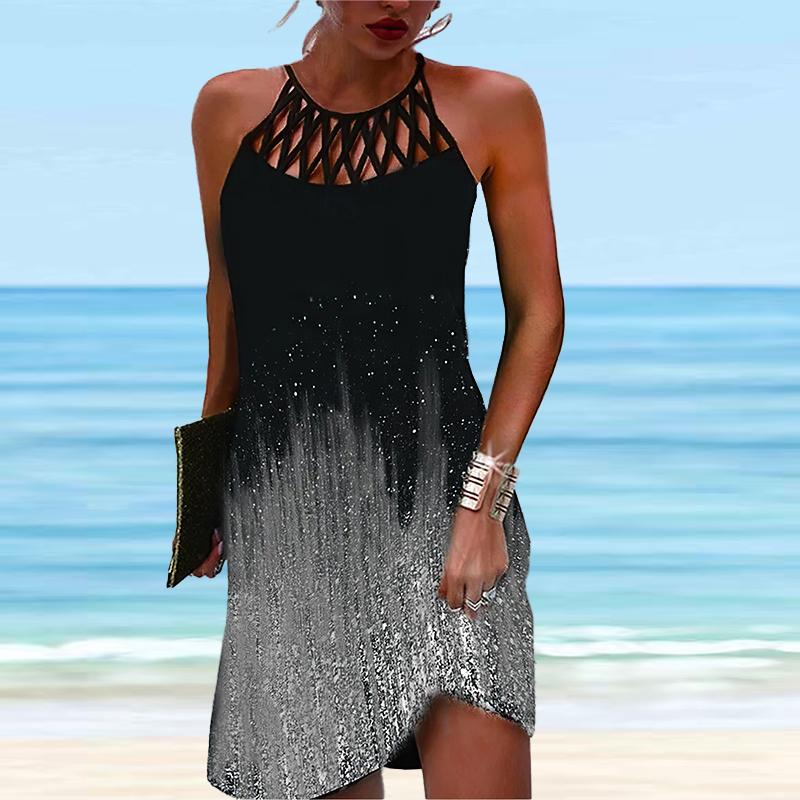 

Летнее модное сексуальное платье без рукавов, мягкое повседневное платье с 3D принтом ночного дерева, платье на бретельках без рукавов, летнее платье на подтяжках 8XL чёрный