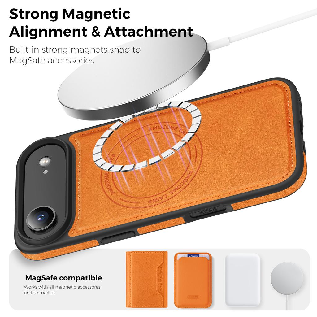 For iPhone Air Case Compatible with MagSafe Leather Back Phone Cover