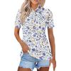 Women's Fashion Casual Floral Print Button Down Top, Short Sleeve, Lapel Collar with Side Slits, for Summer, , Beach, Daily Wear, and Parties