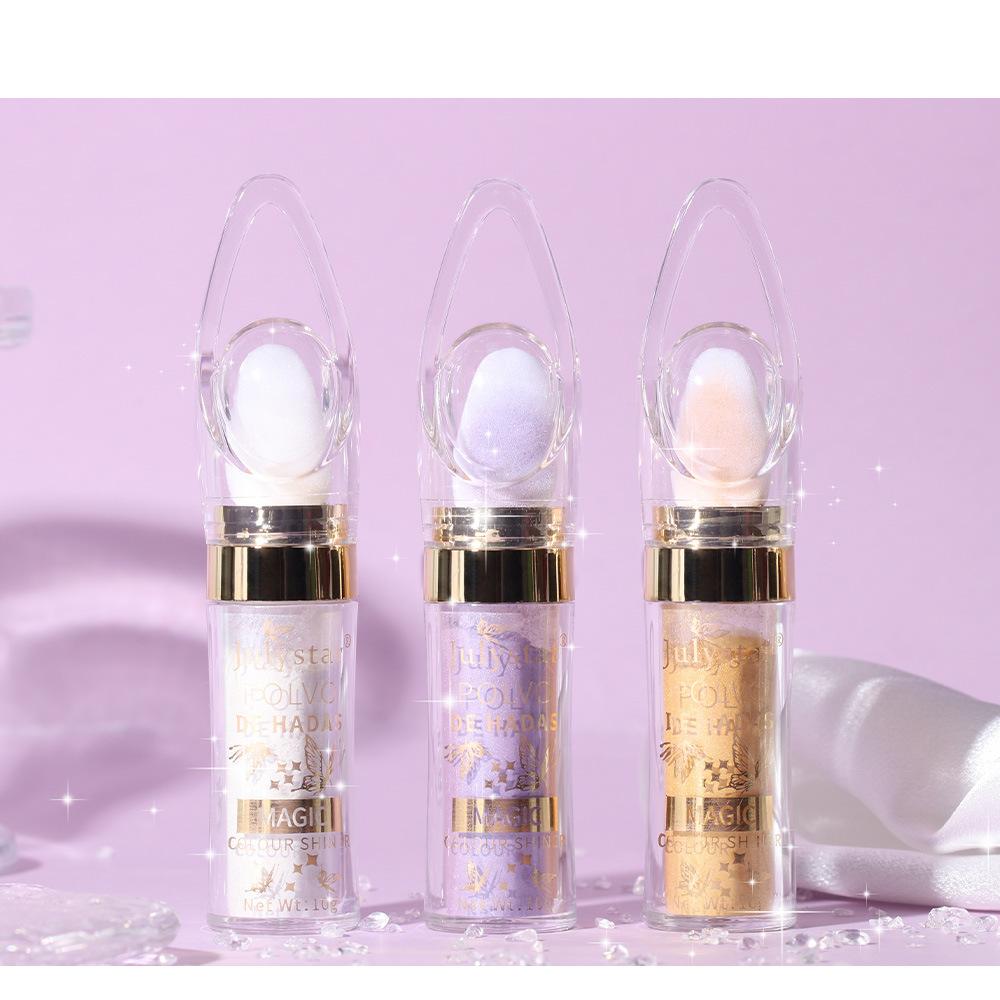 Fairy Highlight Pat Powder, Whole Body Brightening Body Highlight Stick Trimming Powder, Natural Three-dimensional Trimming Makeup