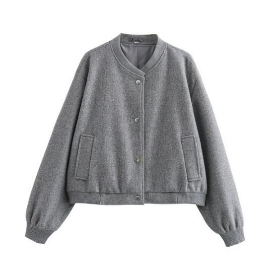 2024 Autumn/Winter Women's Casual Long-Sleeve Soft Bomber Jacket
