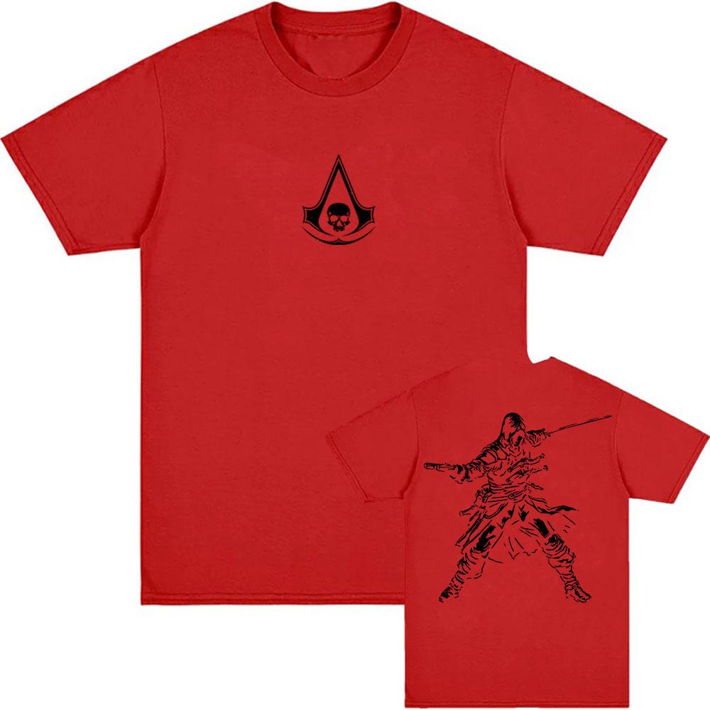 Assassin's Creed Black Flag Resynced Map T-Shirt Unisex Streetwear Lässig Rundhals Sommer T-Shirts Grafik Herren Damen Tee