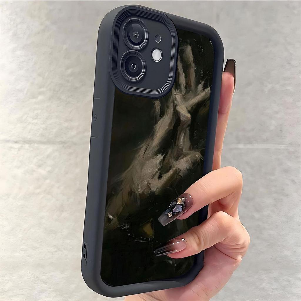 iPhone 15/16/17 Pro Max Black Groove Pattern Protective Case