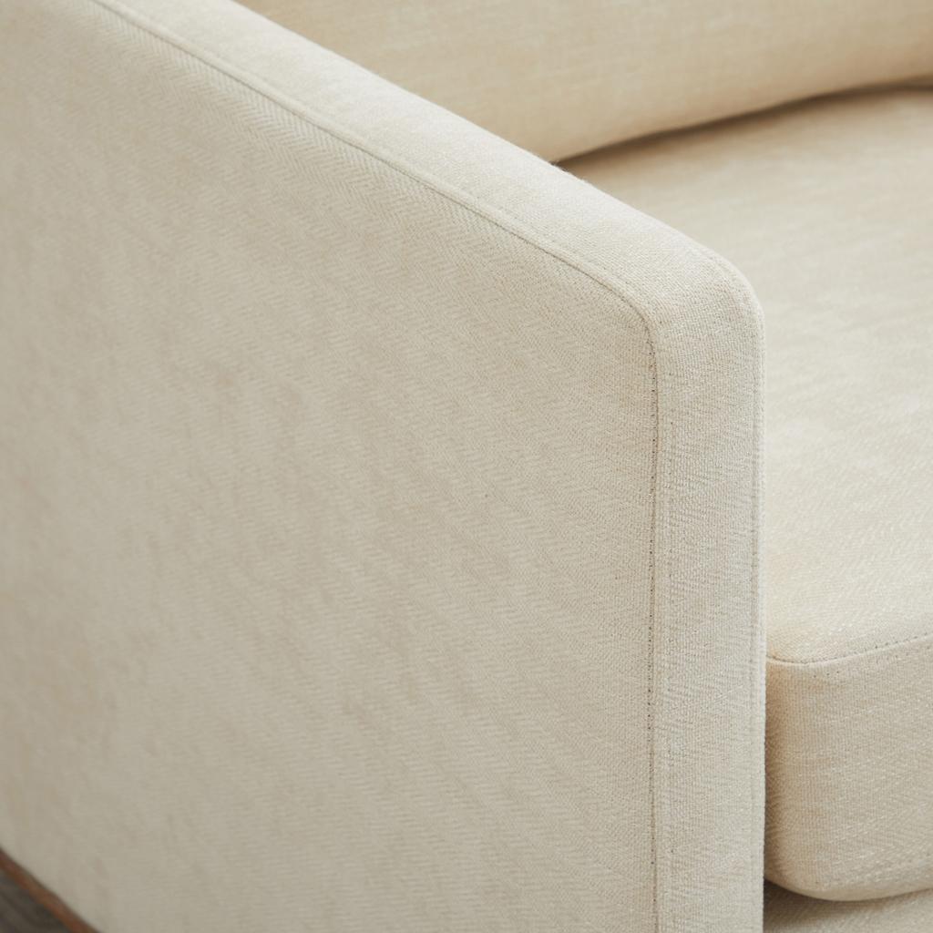 Four-Sided Upholstered Swivel Accent Chair, 360 degrees Club Chair & Lounge Chair with Armrests for Living Room, Bedroom, Apartment & Children's Room