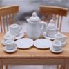 15 Pezzi 1:12 Tazzine da Tè in Porcellana in Miniatura Set Stoviglie Floreali Arredamento Casa delle Bambole Cucina Giocattoli Per Bambini Tazzine Casa delle Bambole