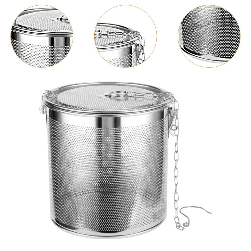 Seasoning Filter Brewing with Chain Hook Loose Leaf Tea Steeper Teaware Tea Filter Spice Stainless Steel Seasoning Strainer