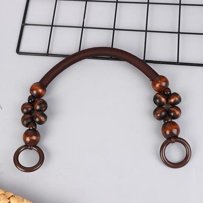 Frauen Holz Perle Seil Tasche Strap Holz Griff Seil Perlen Handtasche Schulter Gürtel Diy Ersatz Tasche Zubehör