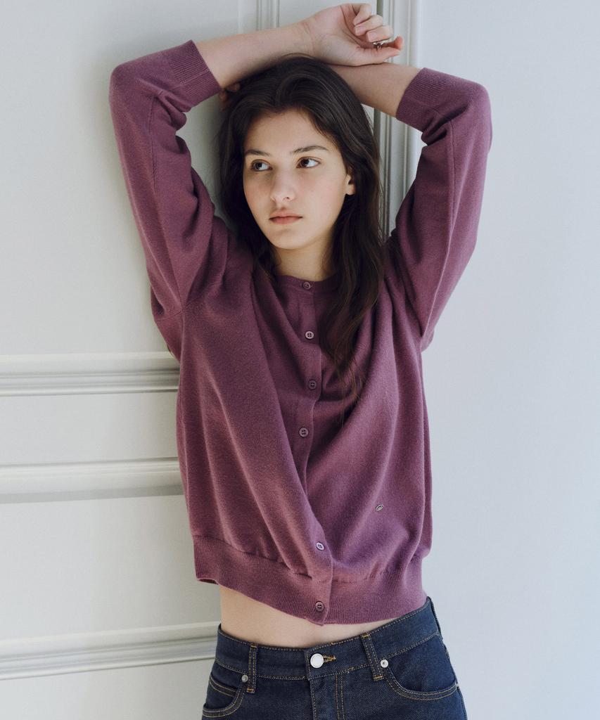 Yulago Washable Round Knit & Cardigan Set