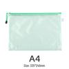 A4 Waterproof Mesh Zipper File Bag - Transparent, PVC, Handheld, Office & Student Stationery.