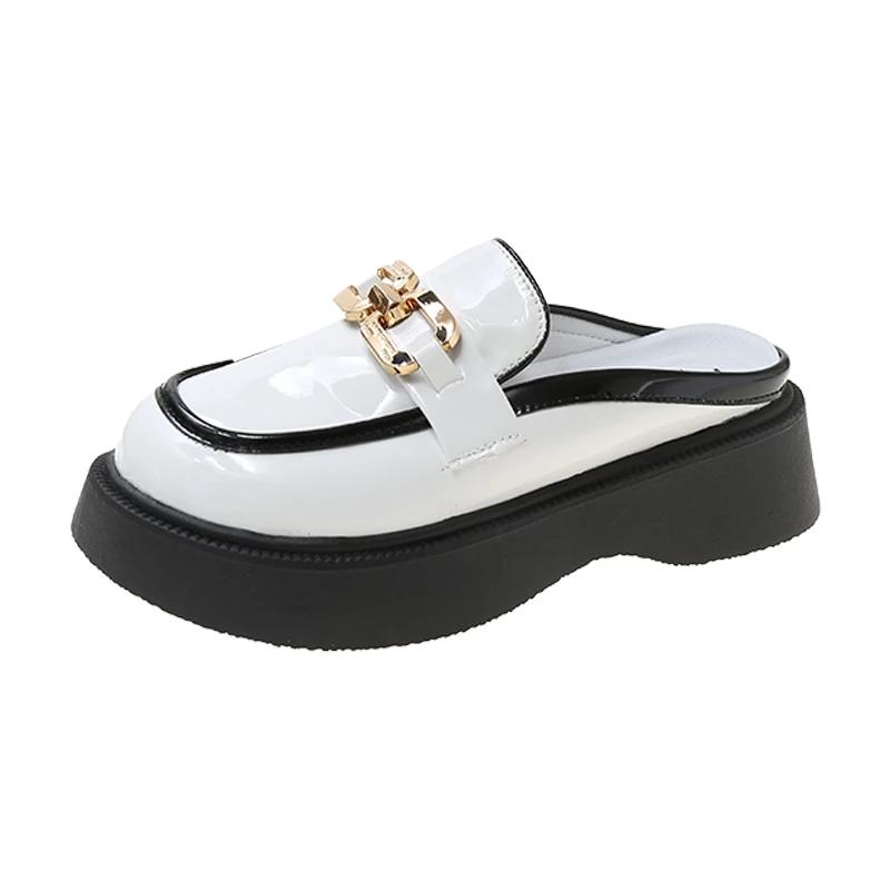 Thick Bottom Round Head Combination Fashion Comfortable Non-slip Breathable Single Shoes Women Fashionable Slippers