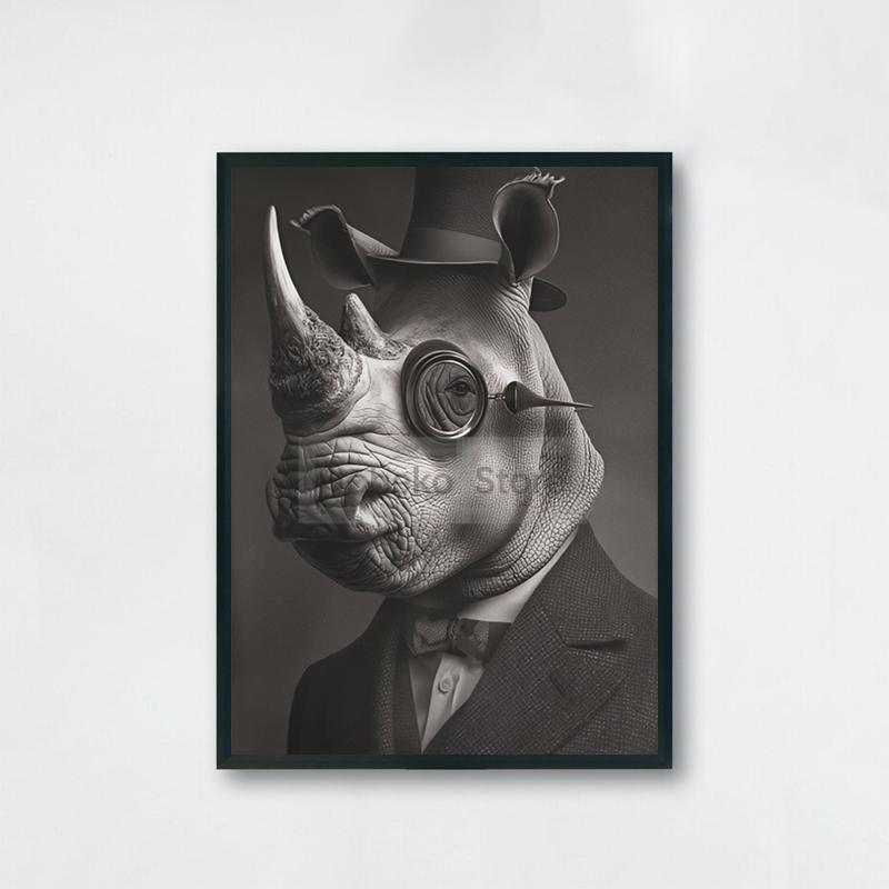 Gentleman Vintage Animals Poster Antique Design Prints Canvas Painting Retro Wall Art Pictures Home Room Monochrome Decoration