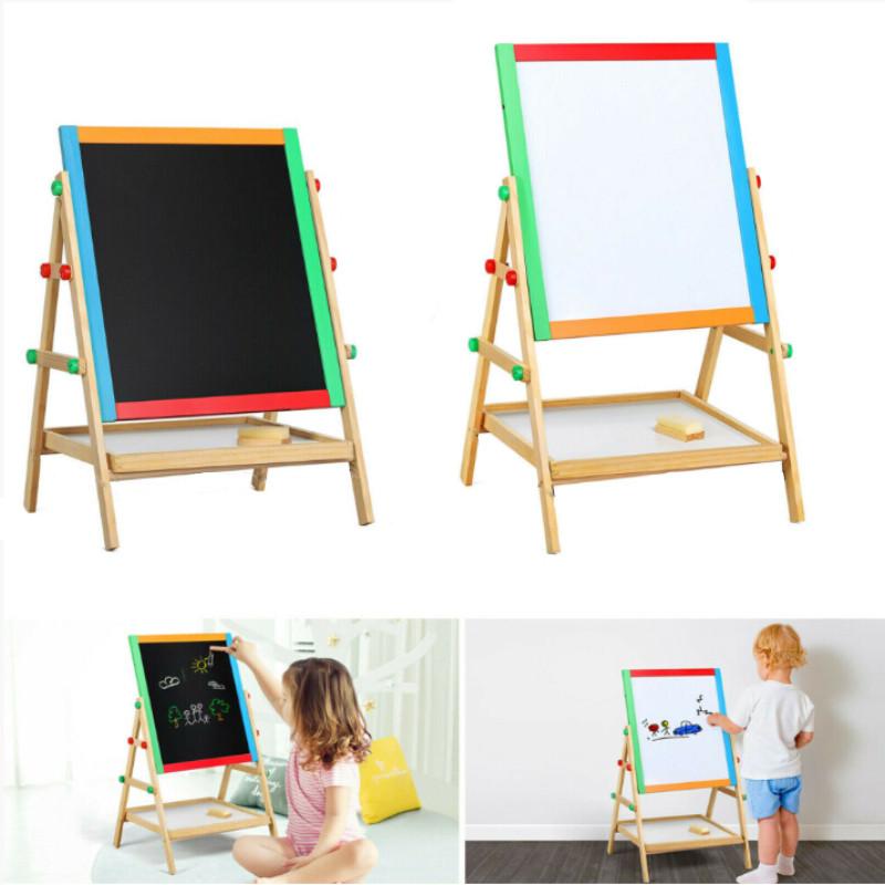 Wooden Kid Art Easel Double Sided Blackboard Magnetic Surface Multi Functional