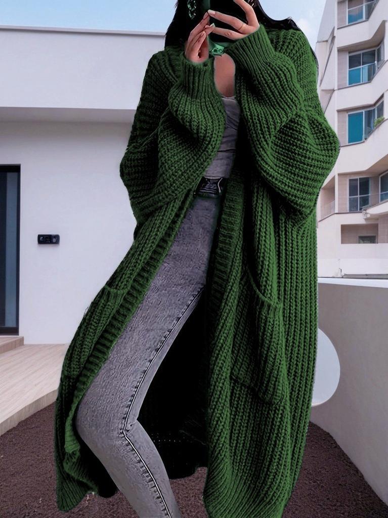 New long lazy wind sweater women's autumn and winter loose and versatile long-sleeved knitted cardigan jacket buttons 13 colors