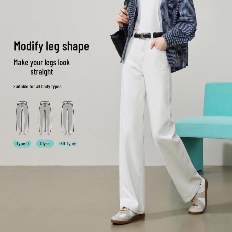 ESE-Y Women's Slimming Stretch Fade-Resistant Straight-Leg Jeans