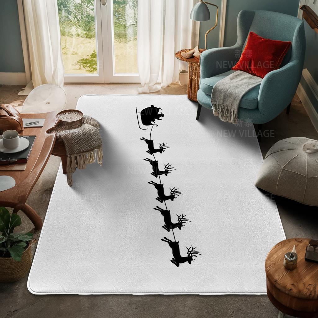 House Entrance Carpet Home Door Mat Living Room Bath Foot Bathroom Non-slip Water Absorption Rugs Bath Merry Christmas Winter