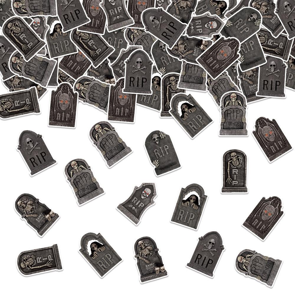 Tombstone Skeleton Theme Confetti Halloween Party Decoration Throwing Props