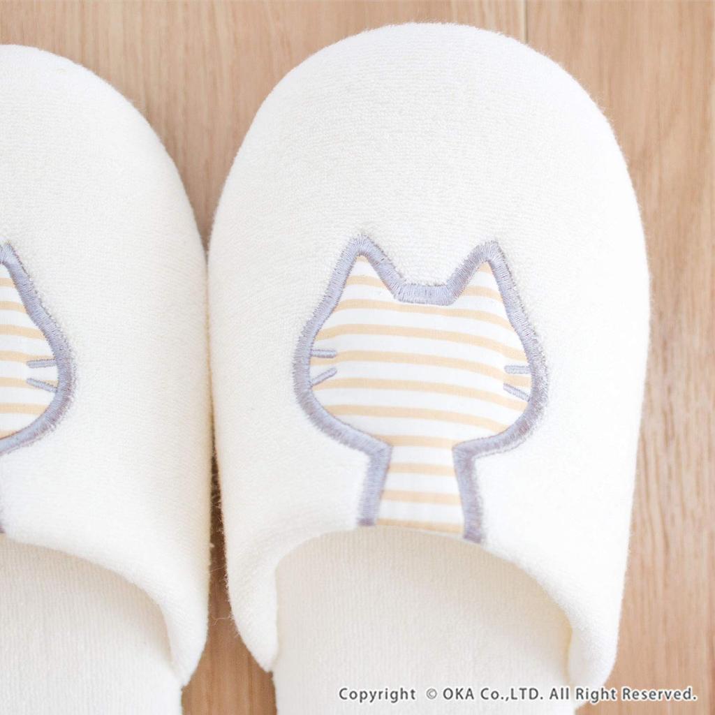 Papuče OKA Uchi Neko chodidlá približne 23 cm Modrá (Domáca mačka) (Sedí - 24cm), (Prateľný, Štýlový, Vnútorný, Hosťovský, Toaleta, Pánsky, Dámsky, Roztomilý, Mačka)