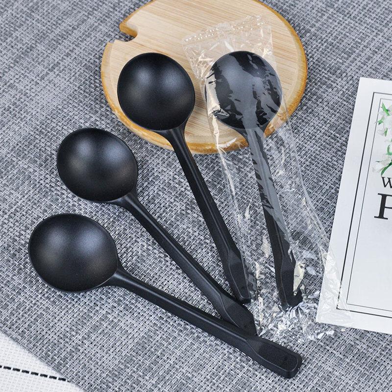 ZISIZ Individually Wrapped Disposable Plastic Spoon
