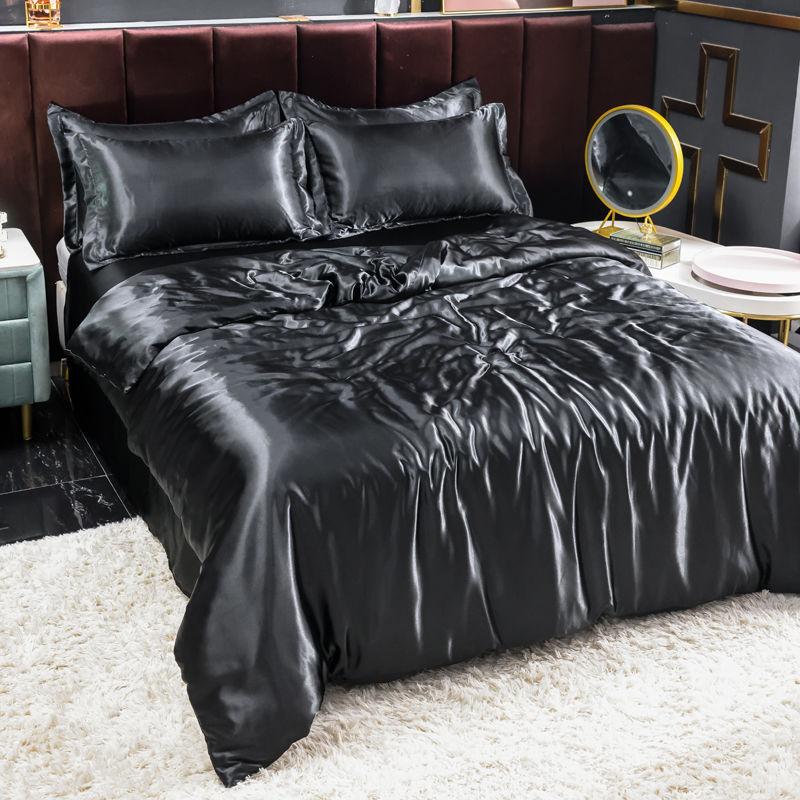 Bedding Set Solid Color Luxury Bedding Kit Rayon Satin Duvet Cover Set Twin Queen King Size Bed Set 3pcs/4pcs Home Textile