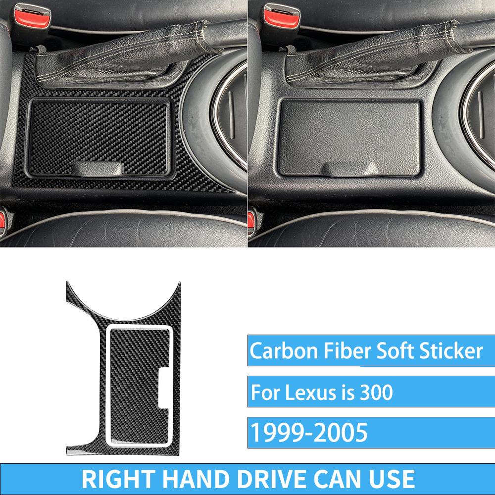 Real Carbon Fiber Car Accessories Cup Holder Set Trim Cover Soft Sticker For Lexus Is 300 1999 2000 2001 2002 2003 2004 2005