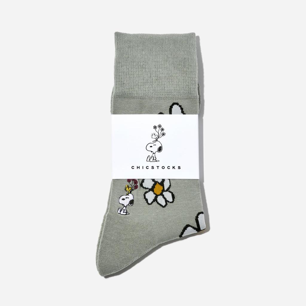 ChicStocks Snoopy Goods Snoopy Gift Socks Socks Made in Japan Flower [CHICSTOCKS] <Official> Men's Women's (S, Celadon)