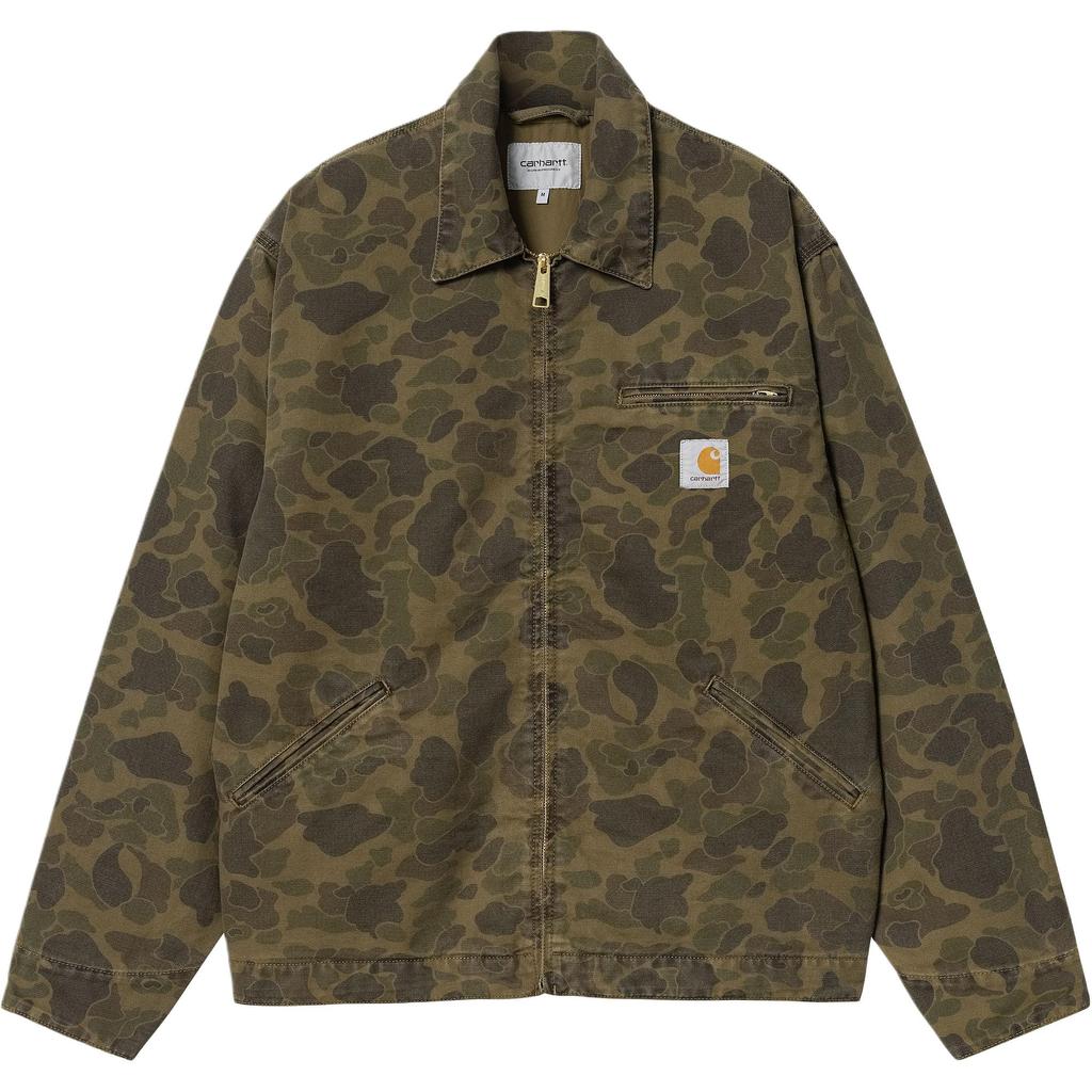 Carhartt WIP FW24 Duck Detroit Jacket Classic Camouflage Button Square Label Long Sleeve Detroit Jacket Unisex jackets Green I034281-2MQ-GD