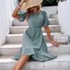Women's Loose Casual Ruffle Short Sleeve Fashion Dress