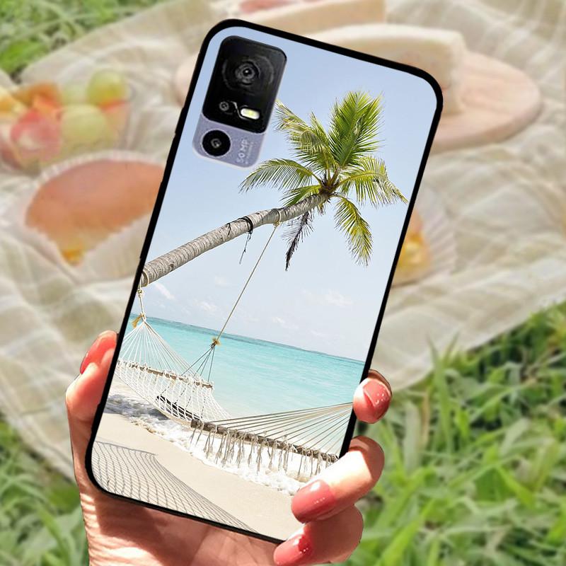 For TCL 40R Case TPU Soft Silicone Marble Phone Cover Case for TCL 405 406 408 403 TCL40R Shockproof Funda Love T771K Bumper