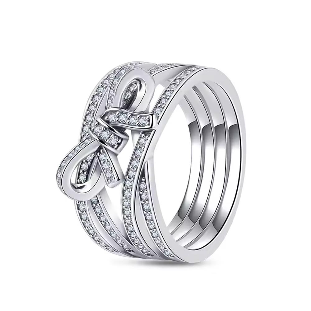 New 925 Silver Shiny Classic Square Crown Heart-shaped Ring Exquisite Luxury Charm Jewelry Holiday Surprise Gifts