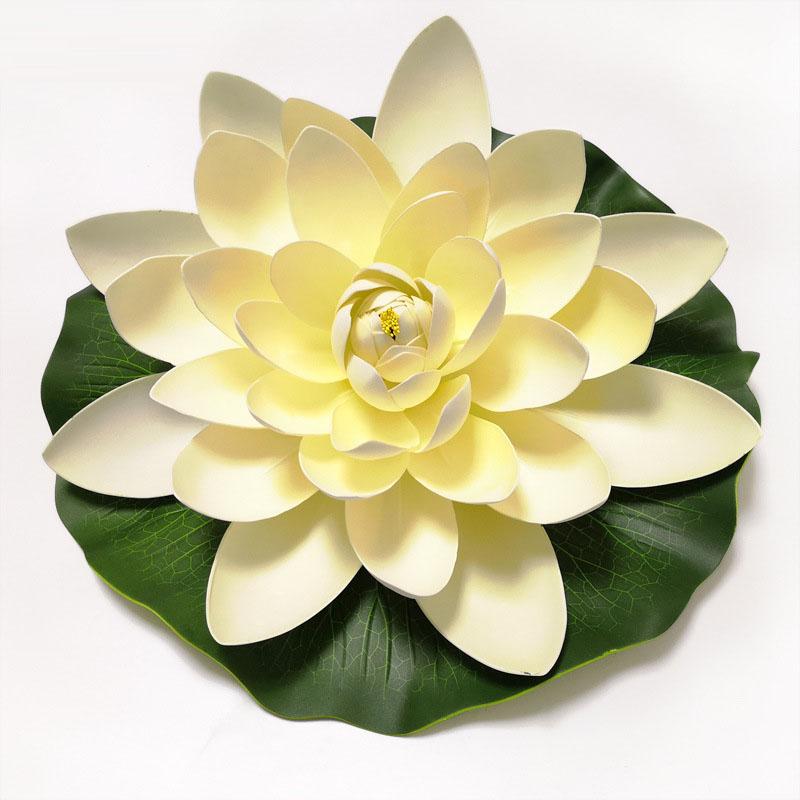 10/17/28/40/60cm Lotus Artificial Flower Floating Fake Lotus Plant Lifelike Water Lily Micro Landscape for Pond Garden Decor