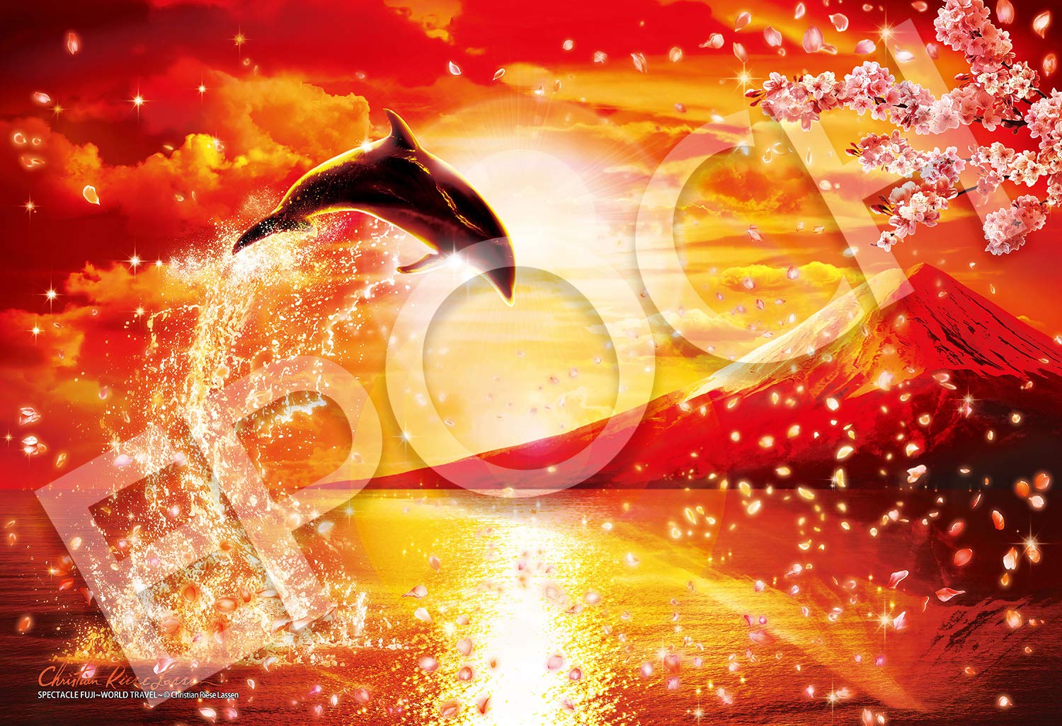 

Epoch 300-Piece Jigsaw Puzzle by LASSEN Spectacle Fuji ~World Travel~ (26x38cm) 28-334s, Includes Glue, Spatula, and Score Ticket