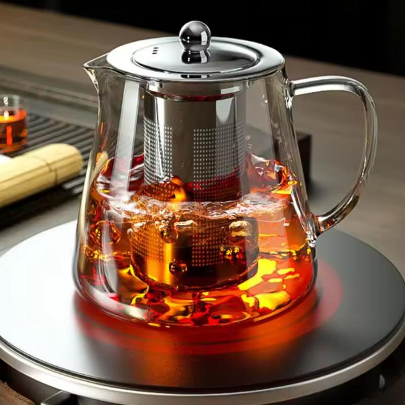 Heat Resistant Glass Teapot with Stainless Steel Tea Strainer High Heat Resistant Infuser Flower Kettle Kung Fu Tea Pots