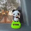 Car Ornament Solar-Powered Panda Dashboard Nodding Toy Car Interior Decoration with Swing Head Cute Car Dashboard Accessory Fun Gift for Car Lovers