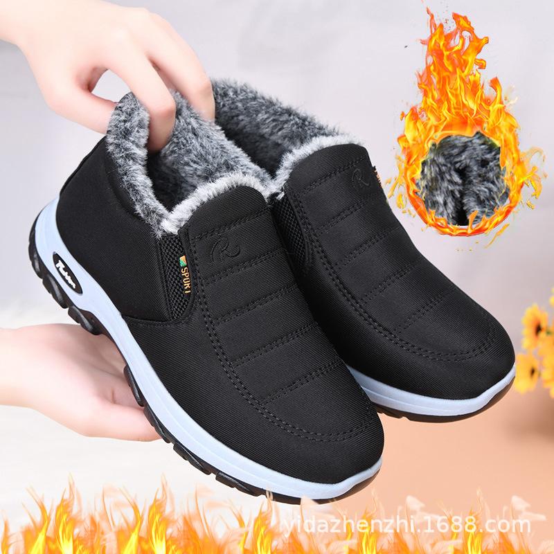 Cotton shoes warm shoes middle-aged and elderly cotton boots piled and thickened snow boots thick-soled comfortable short boots cold-proof